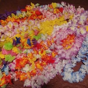 Party Leis and Hibiscus Flowers